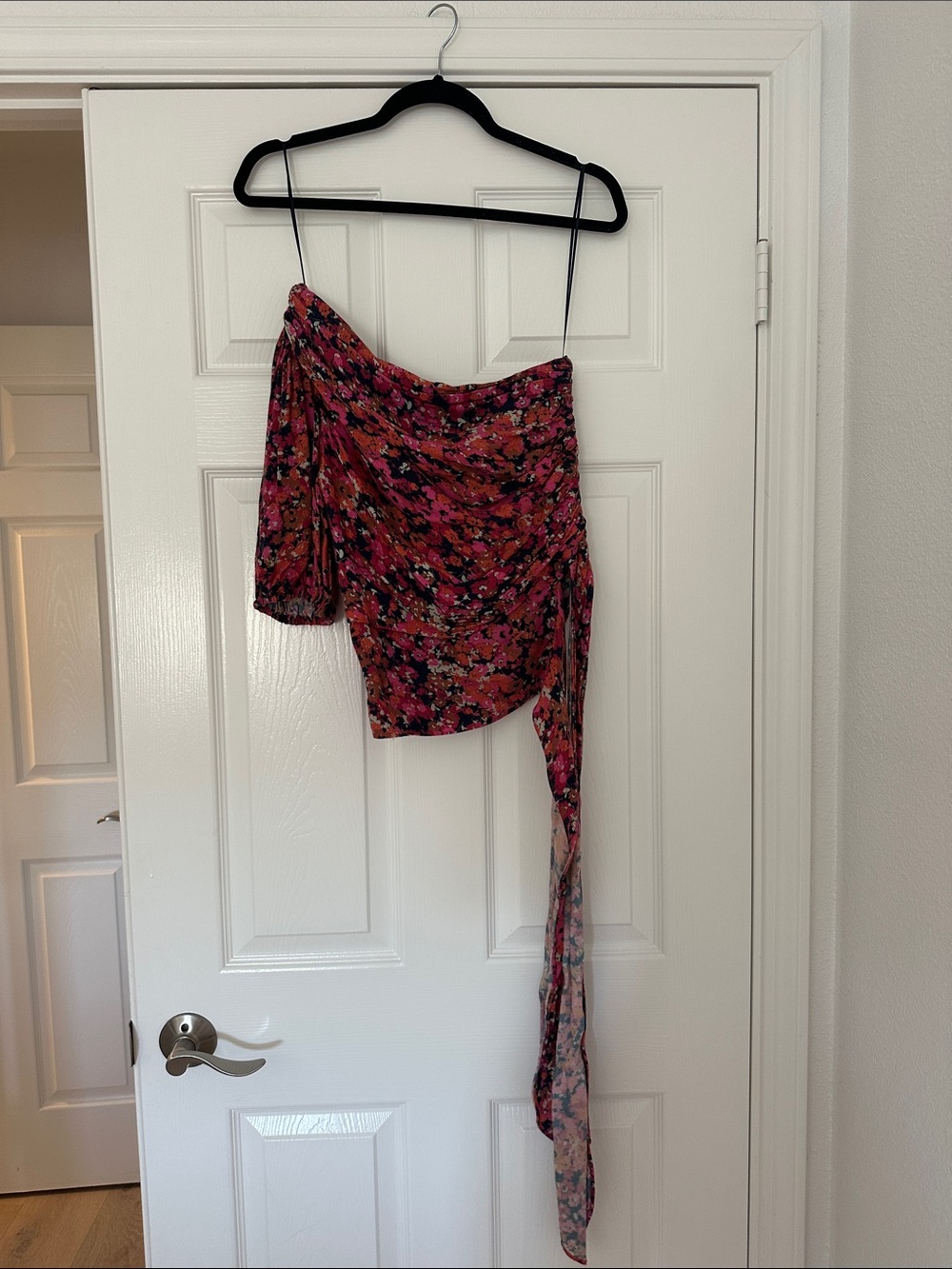 Amanda Uprichard Floral One Shoulder Top Size M